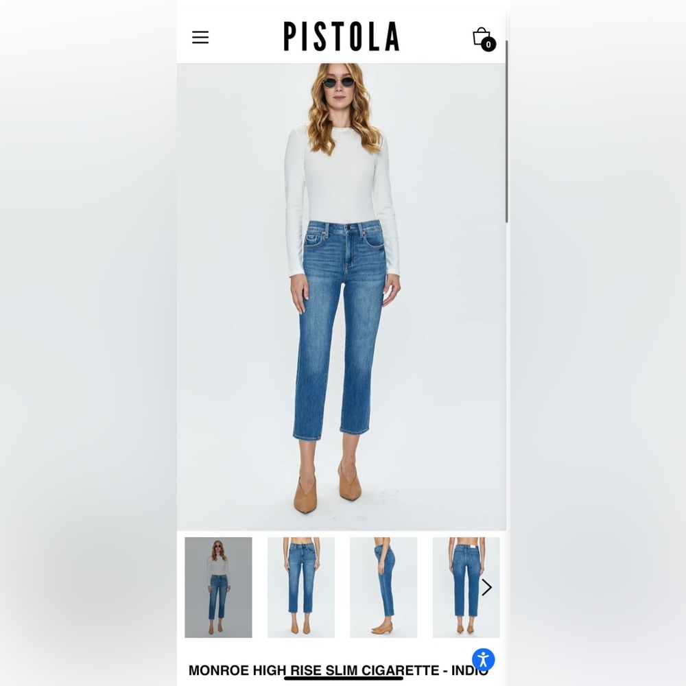 Pistola Denim MONROE HIGH RISE SLIM CIGARETTE - INDIO